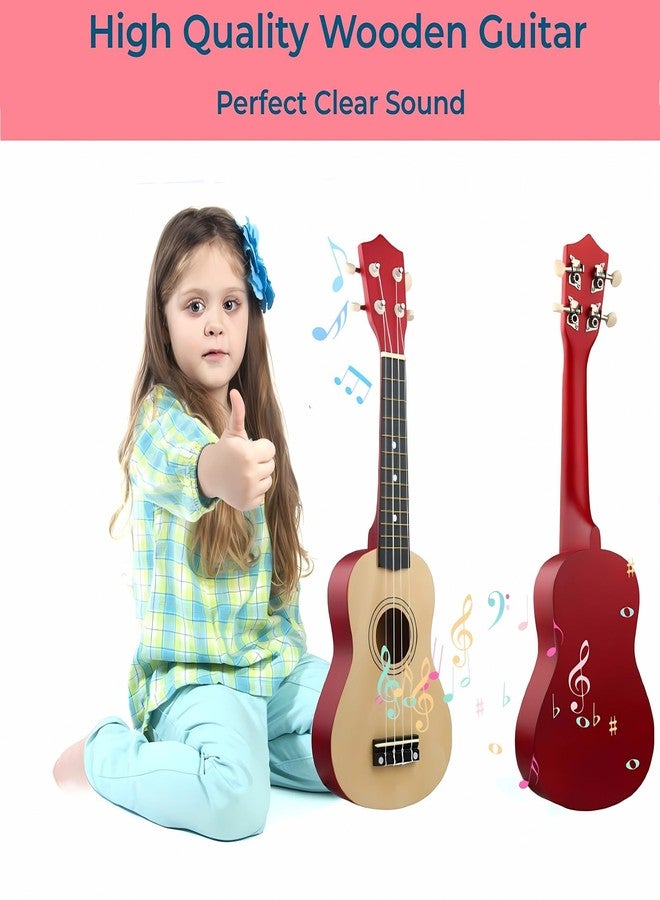 Jakeloo 21 Inch Wooden Kids Toddler Child Children Acoustic Guitar Musical Instruments Ideal for 3-9 Year Old Boys Girls Gifts (Burlywood) - Image 3